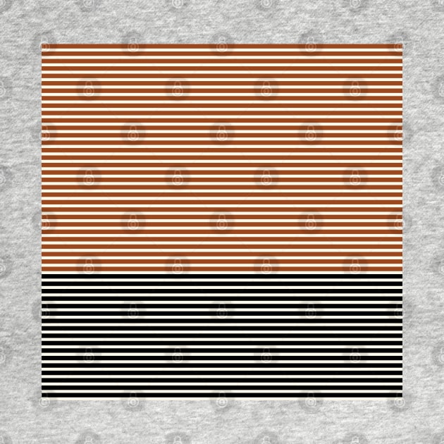 Burnt Orange and Black Colorblock Thin Stripes by AmyBrinkman